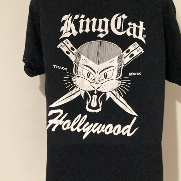 King Cat  Hollywood  Vintage Black T-Shirt in excellent pre~loved condition - Picture 3 of 7
